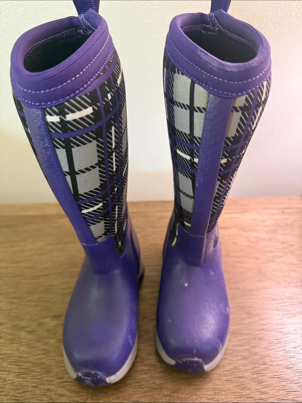 The Original Muck Boot Company Kids' Purple Plaid Rain Boots